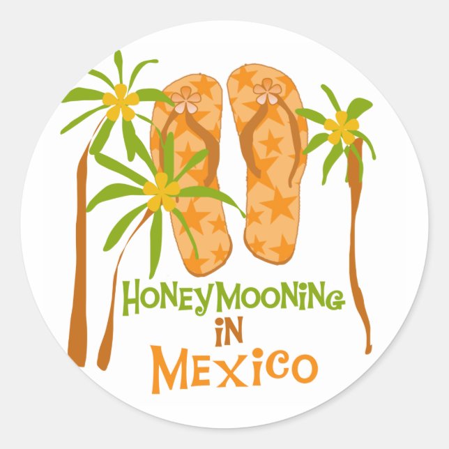 Honeymoon Mexico Tshirts and Gifts Classic Round Sticker (Front)