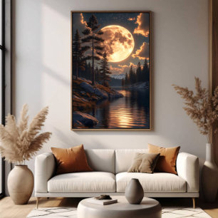 Honeymoon Moon at Dusk Canvas Print