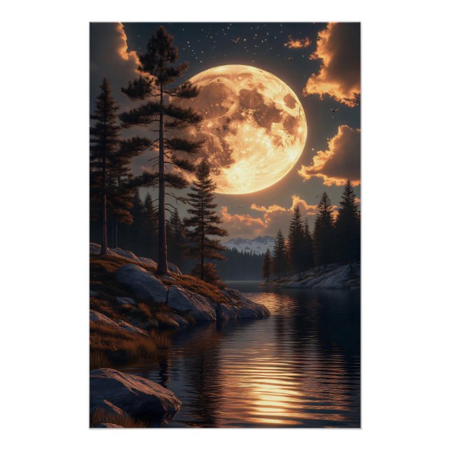 Honeymoon Moon at Dusk Poster (Front)