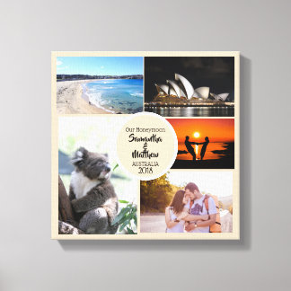 Honeymoon Photo Collage Canvas Print