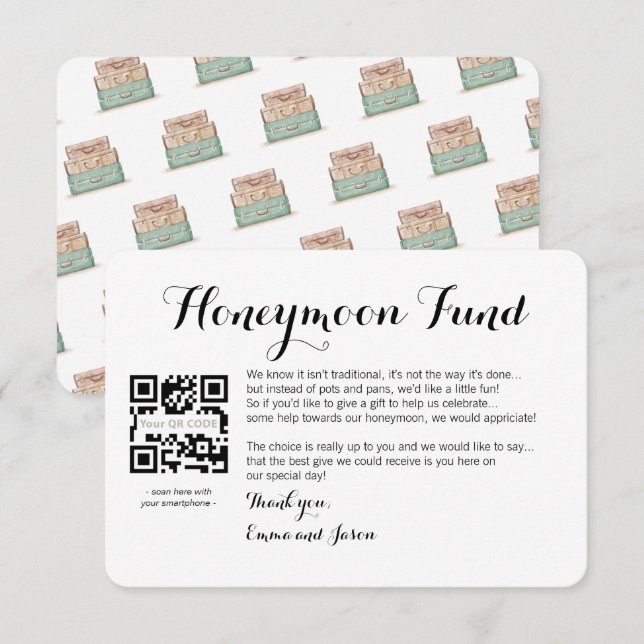Honeymoon request inser card wedding (Front/Back)