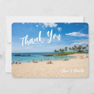 Honeymoon Thank You Postcard 5x7, Oahu Ko Olina