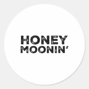 Honeymoon Vacation Couples Married Matching Honey Classic Round Sticker