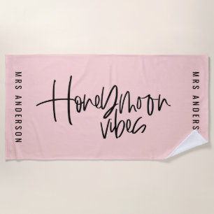 Honeymoon vibes beach towel