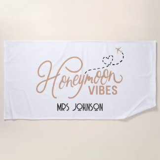 Honeymoon Vibes Wedding Gift Beach Towel