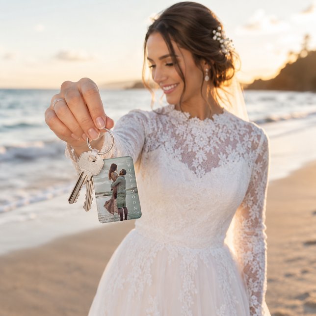 Honeymoon Wedding Custom Photo Destination Year Key Ring (Creator Uploaded)
