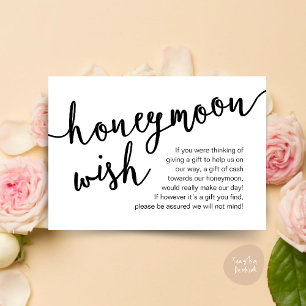 Honeymoon Wish Cash Fund, a note on gifts Enclosure Card