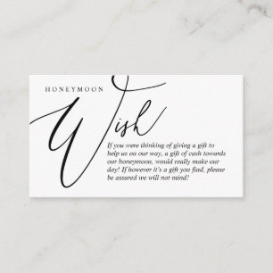 Honeymoon Wish, Cash, Modern Elegance Enclosure Card