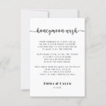 Honeymoon Wish Enclosure Card<br><div class="desc">Modern Calligraphy Wedding Honeymoon Wish enclosure care. Customise with your text</div>