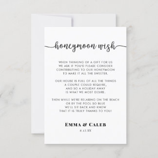Honeymoon Wish Enclosure Card