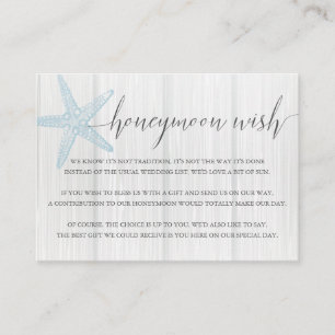 Honeymoon Wish Enclosure Card Beach Wedding Insert