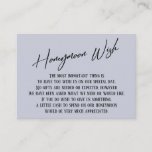 Honeymoon Wish Modern Handwriting Dusty Blue Enclosure Card<br><div class="desc">These simple, distinctive card inserts were designed to match other items in a growing event suite that features a modern casual handwriting font over a plain background you can change to any colour you like. On the front side you read "Honeymoon Wish" in the featured type; on the back I've...</div>