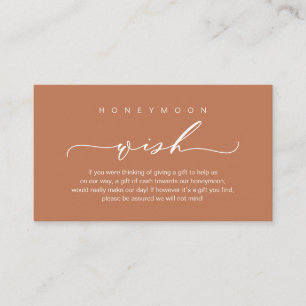 Honeymoon Wish, Modern romantic design Enclosure Card