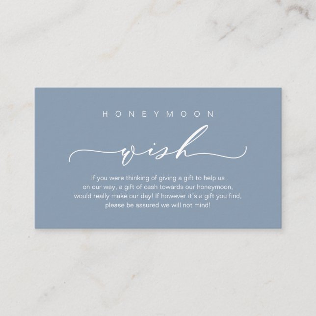 Honeymoon Wish, Modern romantic design Enclosure Card (Front)