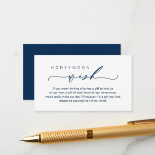 Honeymoon Wish, Modern romantic design Enclosure Card