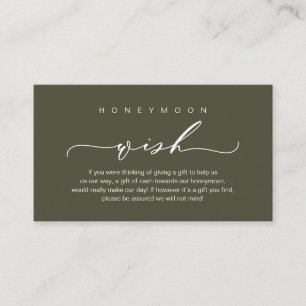 Honeymoon Wish, Modern romantic design Enclosure Card