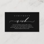 Honeymoon Wish, Modern romantic design Enclosure Card<br><div class="desc">Celebrate the beginning of your journey together with our elegantly crafted "honeymoon wish" wedding invitation enclosed card. Featuring a sophisticated blend of modern script and romantic allure, in elegant black theme, each card is meticulously designed to convey the essence of your special day. Perfectly suited for couples seeking a unique...</div>