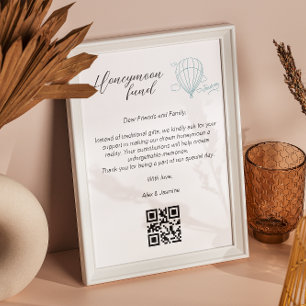 Honeymoon Wish Qr Code Travel Fund Request Gift Poster