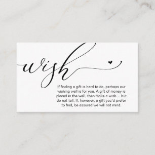 Honeymoon Wish Wishing Well, Fund, A Note On Gifts Enclosure Card