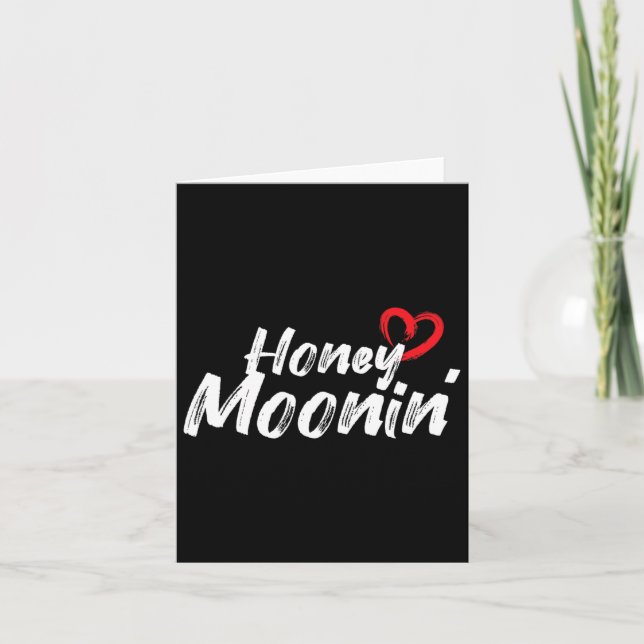 Honeymoonin - Bride Groom Couple Love Marriage Wed Card (Front)