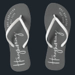 Honeymooning Flip Flops<br><div class="desc">Modern,  hand lettered script calligraphy to let everyone know this isn't just a holiday. This is your honeymoon. Part of a collection.</div>