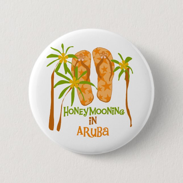 Honeymooning in Aruba 6 Cm Round Badge (Front)