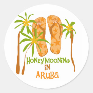 Honeymooning in Aruba Classic Round Sticker