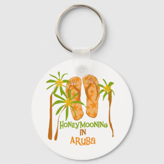 Honeymooning in Aruba Key Ring
