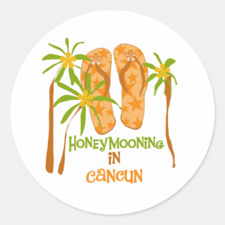 Honeymooning in Cancun Sticker