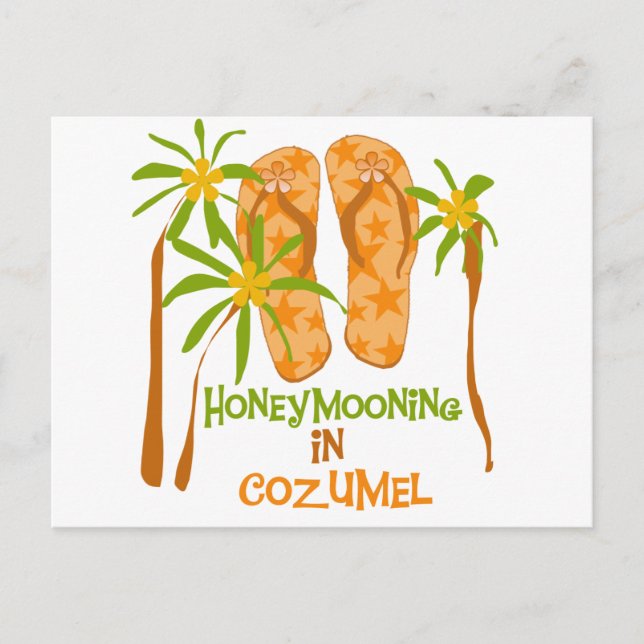 Honeymooning in Cozumel Postcard (Front)