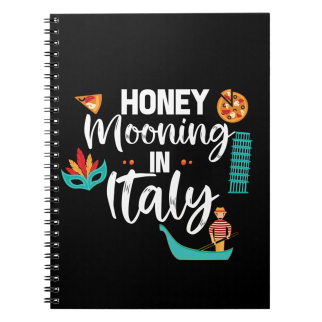 Honeymooning in Italy Couple Matching Vacation  Notebook (Front)