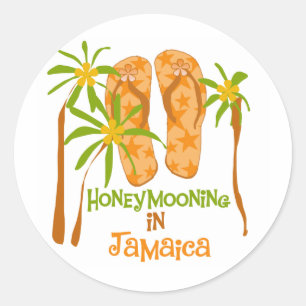 Honeymooning in Jamaica Classic Round Sticker
