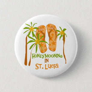 Honeymooning in St. Lucia 6 Cm Round Badge