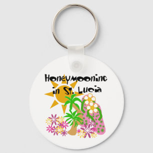 Honeymooning in St. Lucia Key Ring