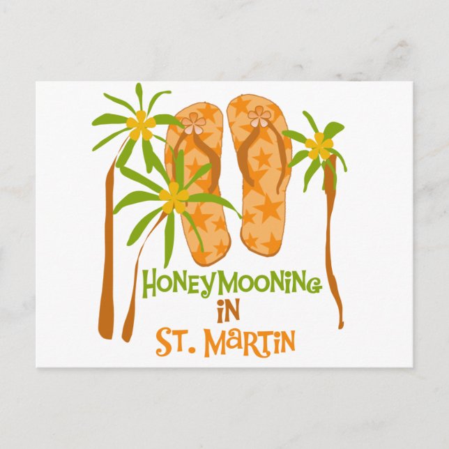 Honeymooning in St. Martin Postcard (Front)