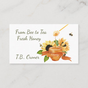 Honeypot and Flowers Fresh Honey Business Card