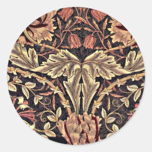 Honeysuckle, a William Morris vintage design, Classic Round Sticker