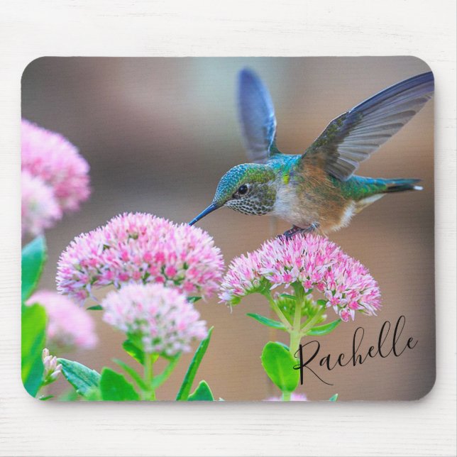 Honeysuckle and Hummingbird Mouse Mat (Front)