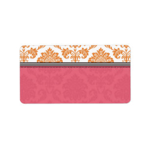 Honeysuckle and Orange Damask Address Labels