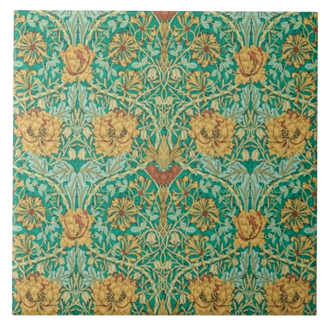 Honeysuckle and Tulip by William Morris 1876 Tile (Front)