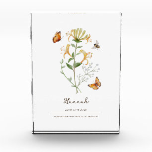 Honeysuckle Birth Month Flower Photo Block