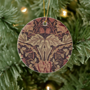 Honeysuckle by William Morris, Garden Flowers Art Ceramic Tree Decoration