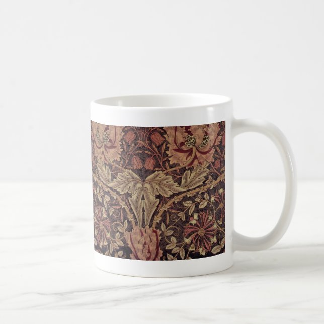 Honeysuckle by William Morris, Garden Flowers Art Coffee Mug (Right)