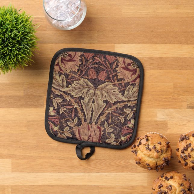 Honeysuckle by William Morris, Garden Flowers Art Pot Holder (Top Down)