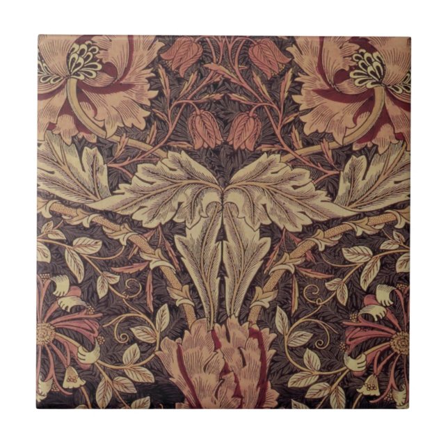 Honeysuckle by William Morris, Garden Flowers Art Tile (Front)