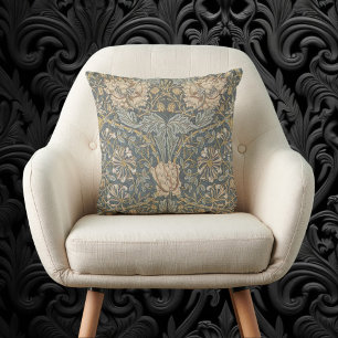 Honeysuckle by William Morris, Vintage Flowers Art Cushion