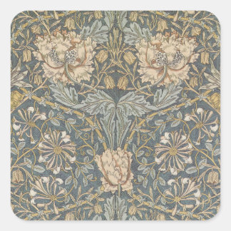 Honeysuckle by William Morris, Vintage Flowers Art Square Sticker