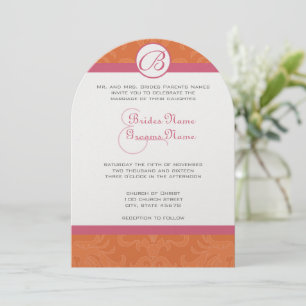 Honeysuckle & Coral Rose Wedding Invites