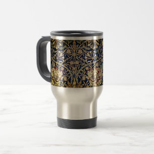 Honeysuckle Elegance: Vintage Floral Travel Mug