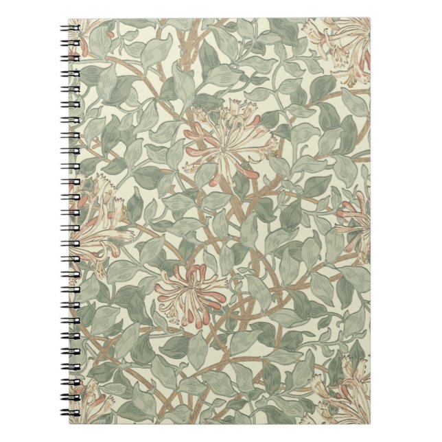 Honeysuckle Floral Wallpaper William Morris Notebook (Front)